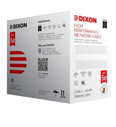 Cable UTP Cat5e DIXON 7060/25 LSZH | 305mts Gris - Imagen 2