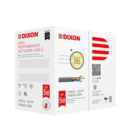 Cable UTP Cat5e DIXON 7060/25 LSZH | 305mts Gris