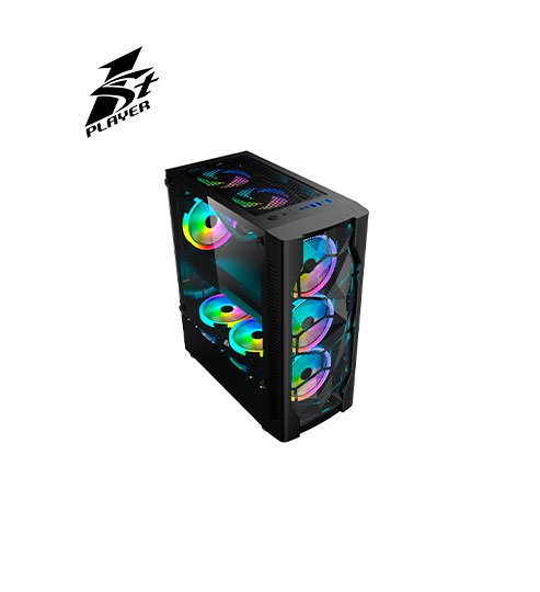 CASE 1STPLAYER DK-D4 S/FUENTE | NEGRO | 1 PANEL VIDRIO | LED-RGB - Imagen 2