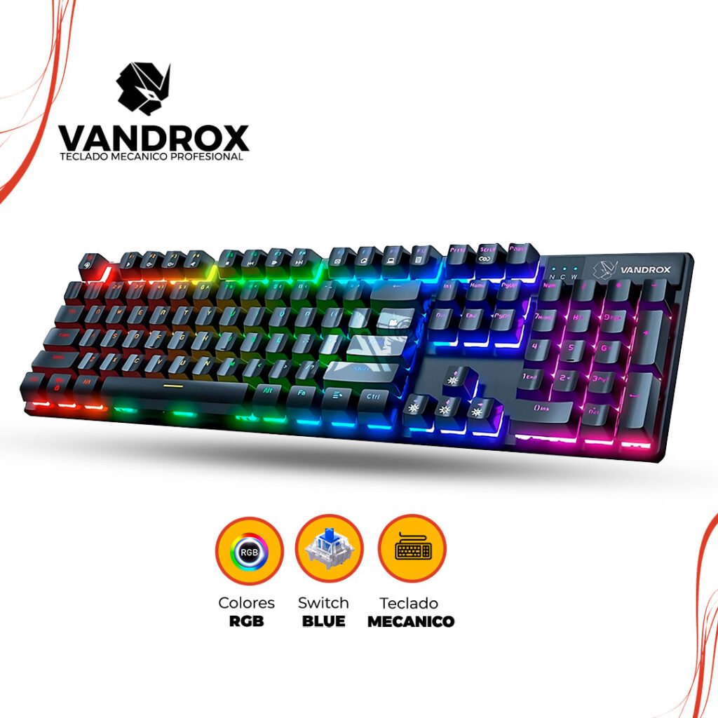 Teclado Gaming Mecanico TRYHARD 100% Switch Blue RGB