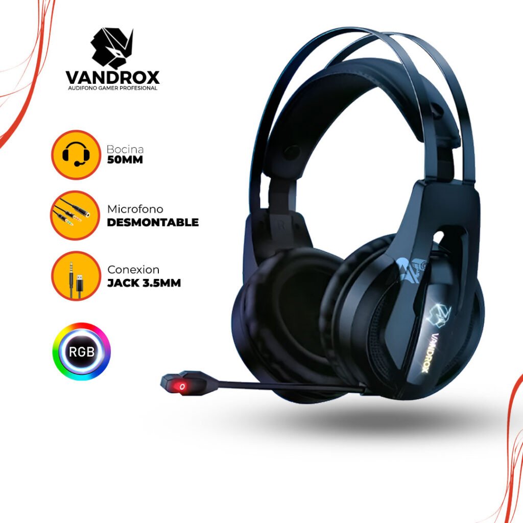 Audifono GAMING VANDROX XEON NEGRO RGB