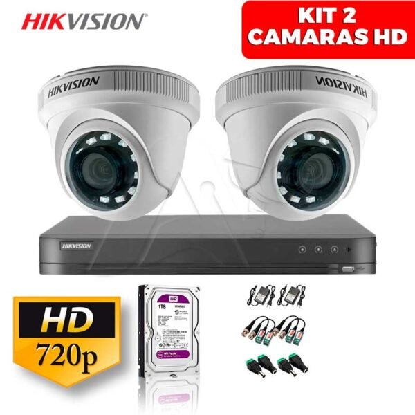 Kit 2 Cámaras De Seguridad HD 720p Disco Duro 1TB