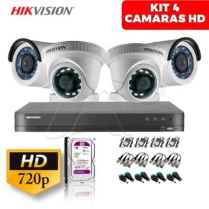 Kit 4 Cámaras De Seguridad HD 720P Disco Duro 1TB