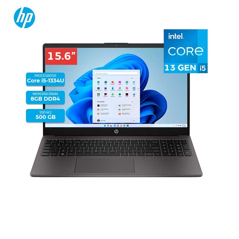 Laptop HP Intel Core i5-1334U 250 G10, 8GB RAM, 512GB SSD M.2, 15.6" HD, Wi-Fi 6