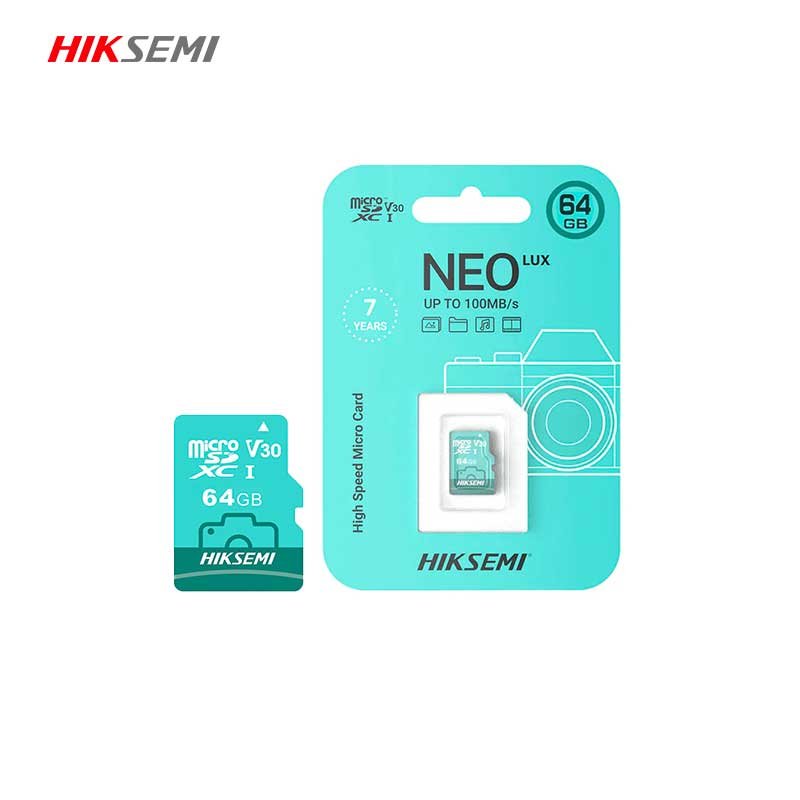 Memoria MicroSD HIKSEMI 64GB V30 Neo Lux