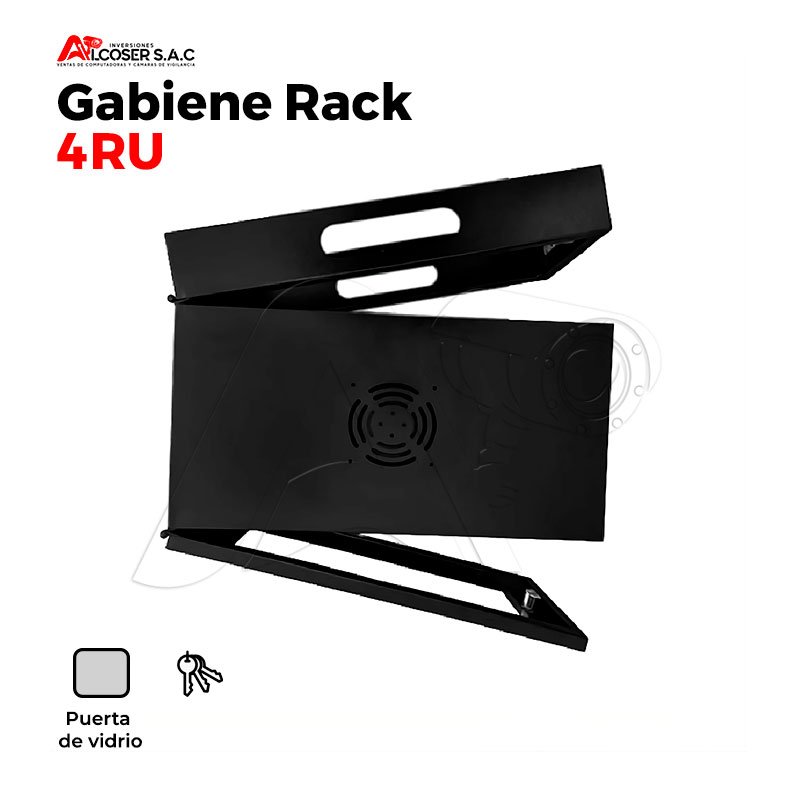 Gabinete 4RU MINI Metalico De Pared Abatible Nacional - Imagen 2
